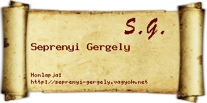 Seprenyi Gergely névjegykártya